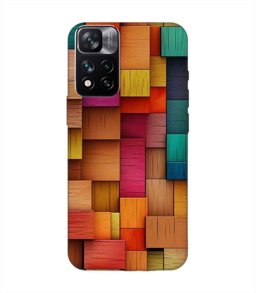 Custom Printed Case Cover for Xiaomi Mi 11I Hypercharge (5G) Close Up Colorful Wooden Wall With Lot Different Colors