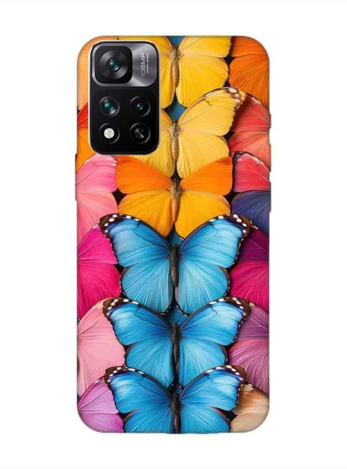 Custom Printed Case Cover for Xiaomi Mi 11I Hypercharge (5G) Closeup Colorful Butterfly Collection Display
