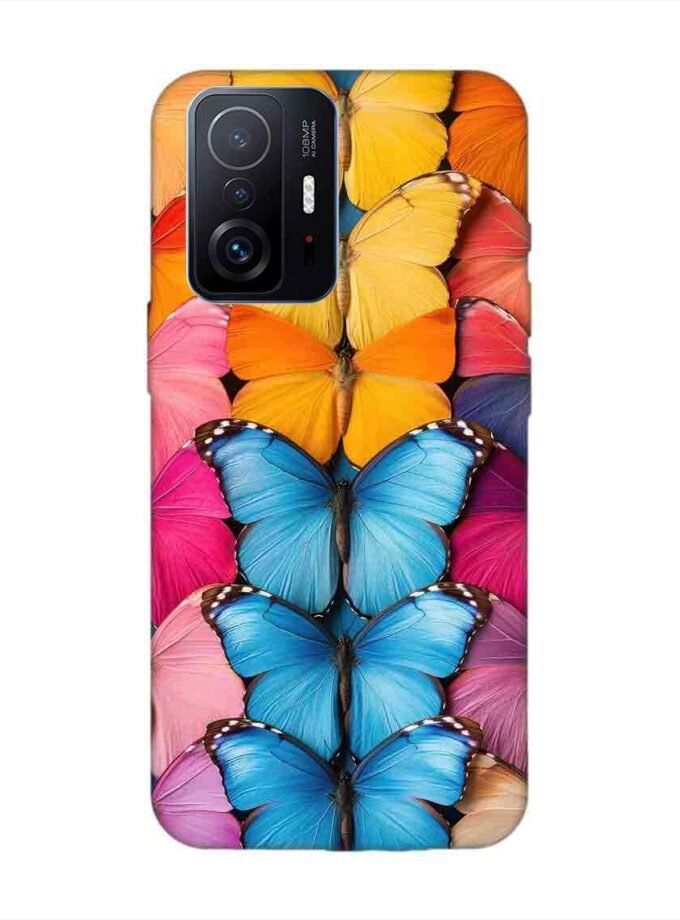 Custom Printed Case Cover for Xiaomi Mi 11T Pro (5G) Closeup Colorful Butterfly Collection Display