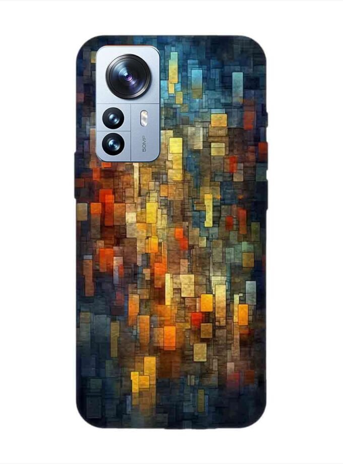 Custom Printed Case Cover for Xiaomi Mi 12 Pro (5G) Close Up Colorful Mosaic Squares Shapes