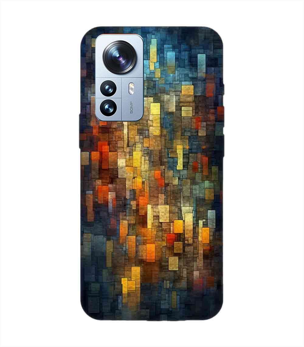 Custom Printed Case Cover for Xiaomi Mi 12 Pro (5G) Close Up Colorful Mosaic Squares Shapes