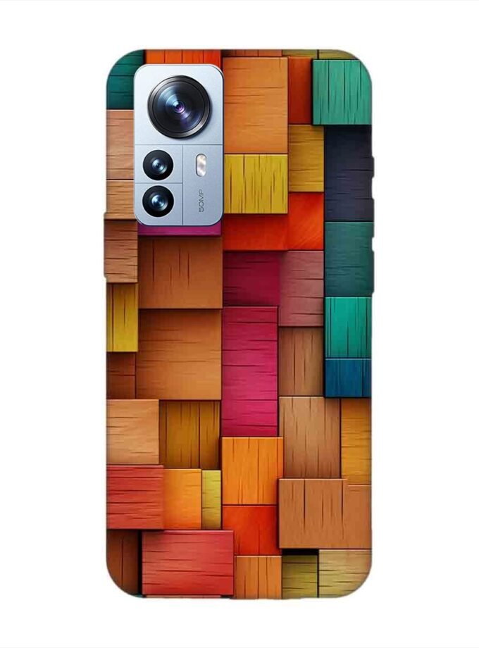 Custom Printed Case Cover for Xiaomi Mi 12 Pro (5G) Close Up Colorful Wooden Wall With Lot Different Colors