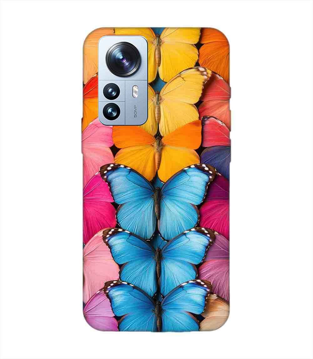 Custom Printed Case Cover for Xiaomi Mi 12 Pro (5G) Closeup Colorful Butterfly Collection Display