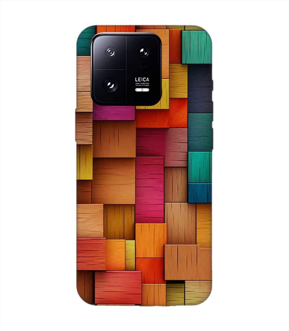 Custom Printed Case Cover for Xiaomi Mi 13 Pro (5G) Close Up Colorful Wooden Wall With Lot Different Colors