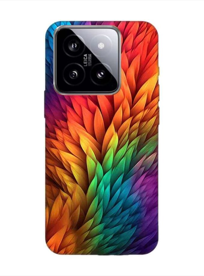 Custom Printed Case Cover for Xiaomi Mi 14 (5G) Close Up Colorful Flower With Many Leaves
