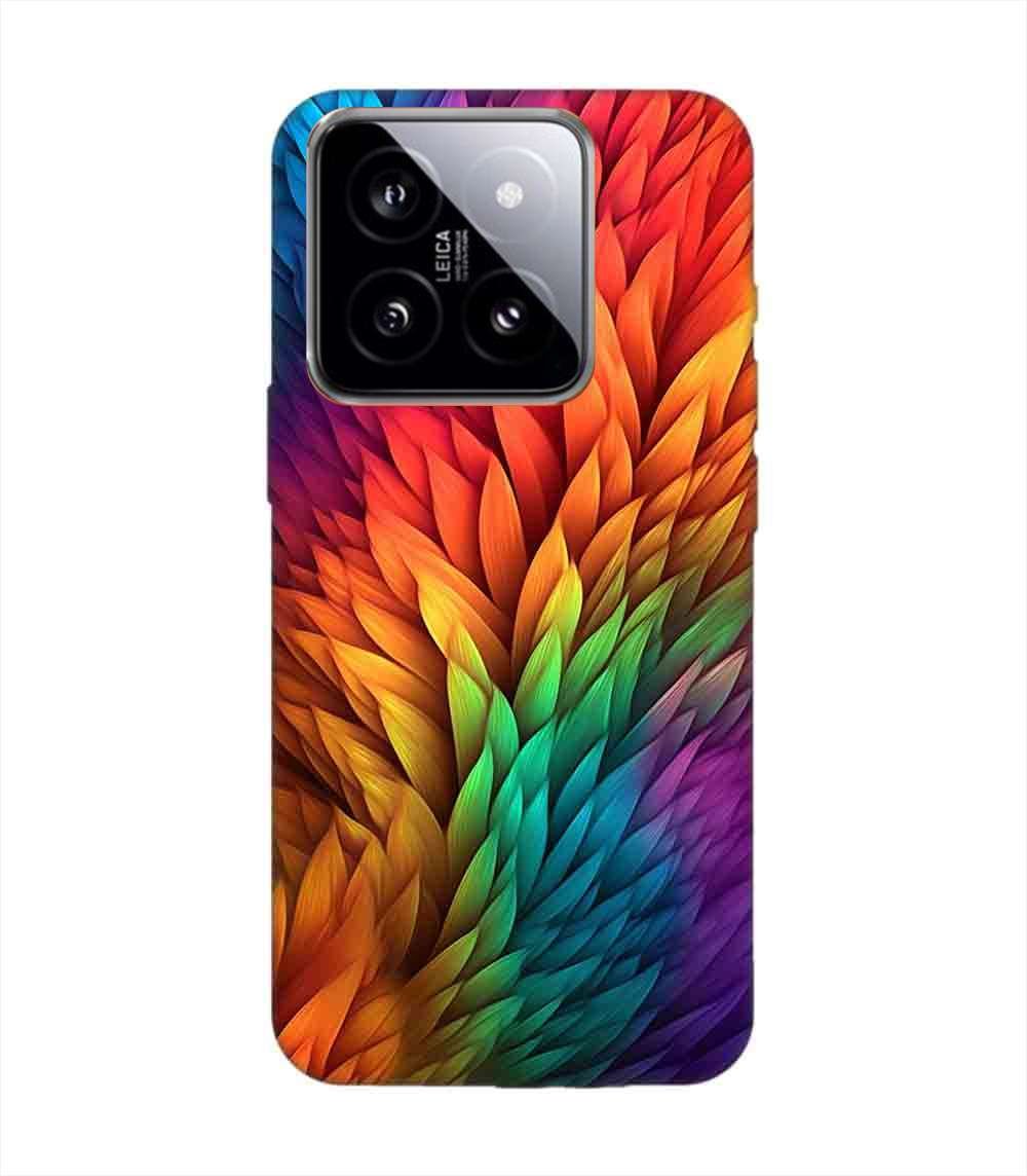 Custom Printed Case Cover for Xiaomi Mi 14 (5G) Close Up Colorful Flower With Many Leaves