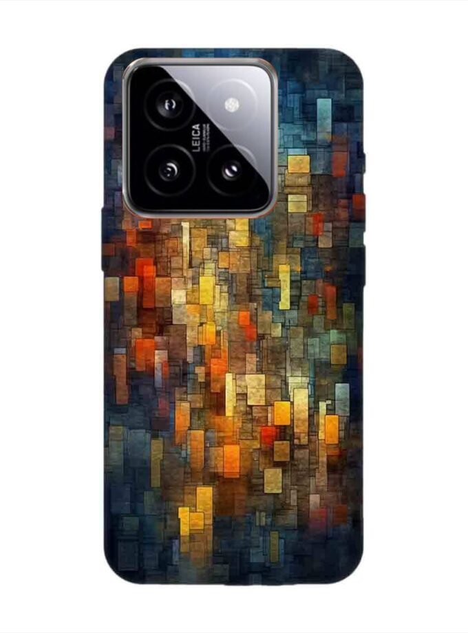 Custom Printed Case Cover for Xiaomi Mi 14 (5G) Close Up Colorful Mosaic Squares Shapes