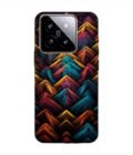 Custom Printed Case Cover for Xiaomi Mi 14 (5G) Close Up Colorful Pattern Triangles Black Background