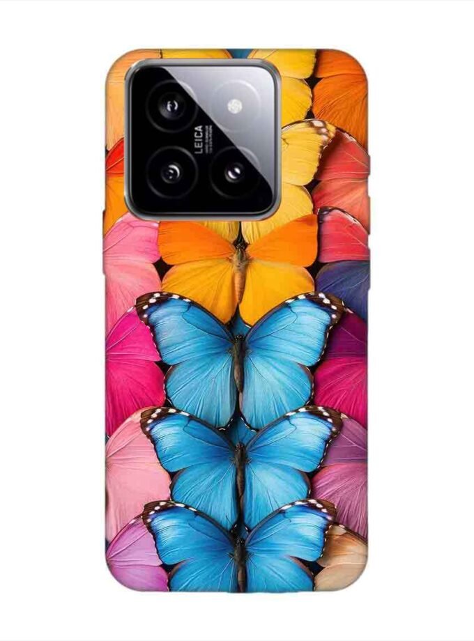Custom Printed Case Cover for Xiaomi Mi 14 (5G) Closeup Colorful Butterfly Collection Display
