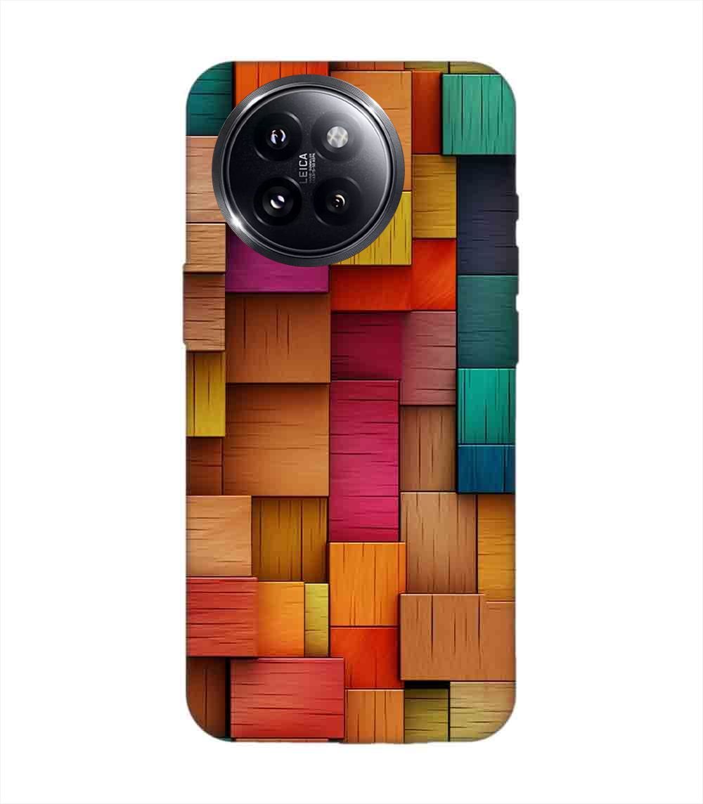 Custom Printed Case Cover for Xiaomi Mi 14 Civi (5G) Close Up Colorful Wooden Wall With Lot Different Colors