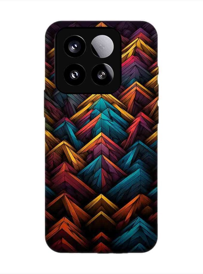 Custom Printed Case Cover for Xiaomi Mi 15 (5G) Close Up Colorful Pattern Triangles Black Background