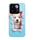 Custom Printed Case Cover for Xiaomi Mi 15 (5G) close up dog looking out hole wall