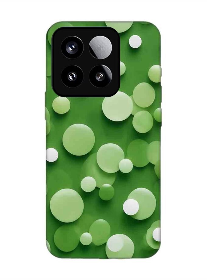 Custom Printed Case Cover for Xiaomi Mi 15 (5G) close up green background with white polka dots