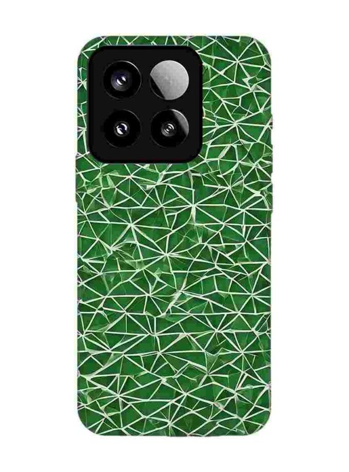 Custom Printed Case Cover for Xiaomi Mi 15 (5G) close up green white geometric pattern