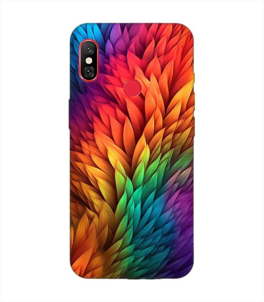 Custom Printed Case Cover for Xiaomi Mi A2 Close Up Colorful Flower With Many Leaves