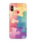 Custom Printed Case Cover for Xiaomi Mi A2 Close Up Colorful Puzzle Piece With One Missing