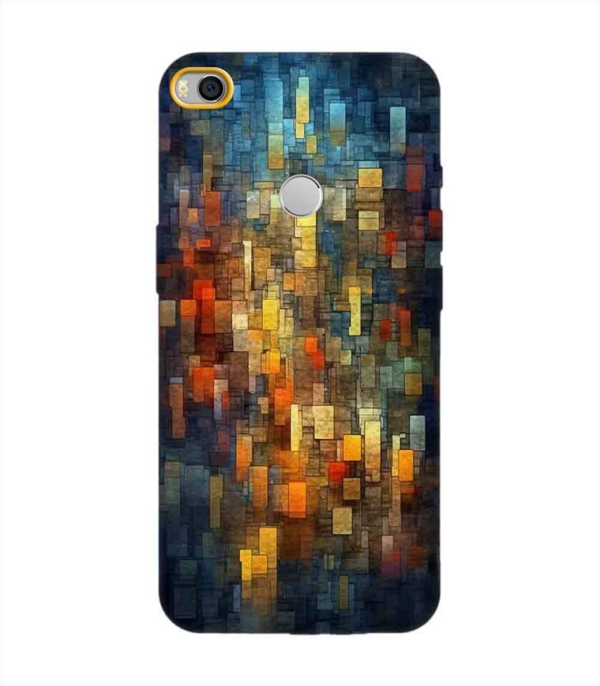 Custom Printed Case Cover for Xiaomi Mi Max 2 Close Up Colorful Mosaic Squares Shapes
