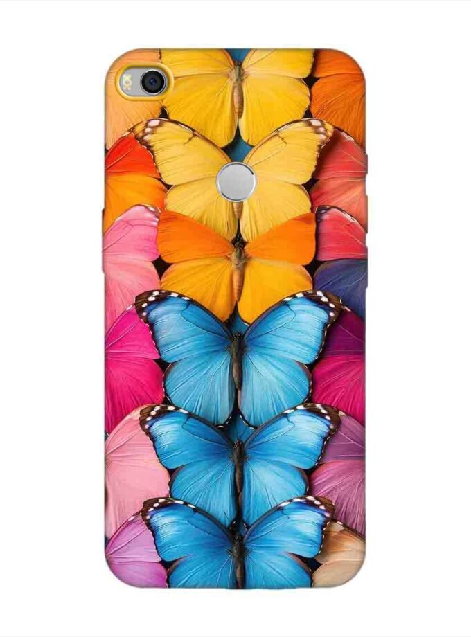 Custom Printed Case Cover for Xiaomi Mi Max 2 Closeup Colorful Butterfly Collection Display