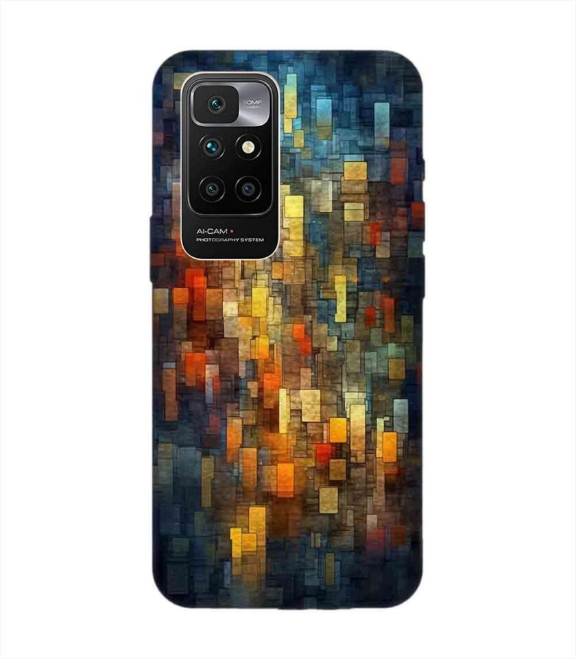 Custom Printed Case Cover for Xiaomi Redmi 10 Prime (2022) Close Up Colorful Mosaic Squares Shapes