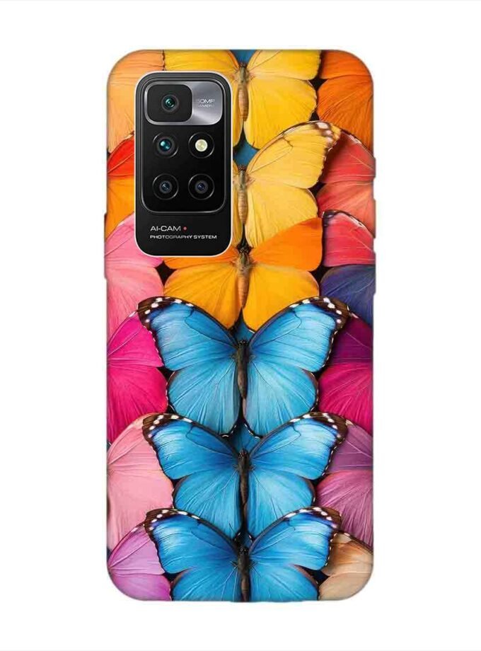 Custom Printed Case Cover for Xiaomi Redmi 10 Prime (2022) Closeup Colorful Butterfly Collection Display