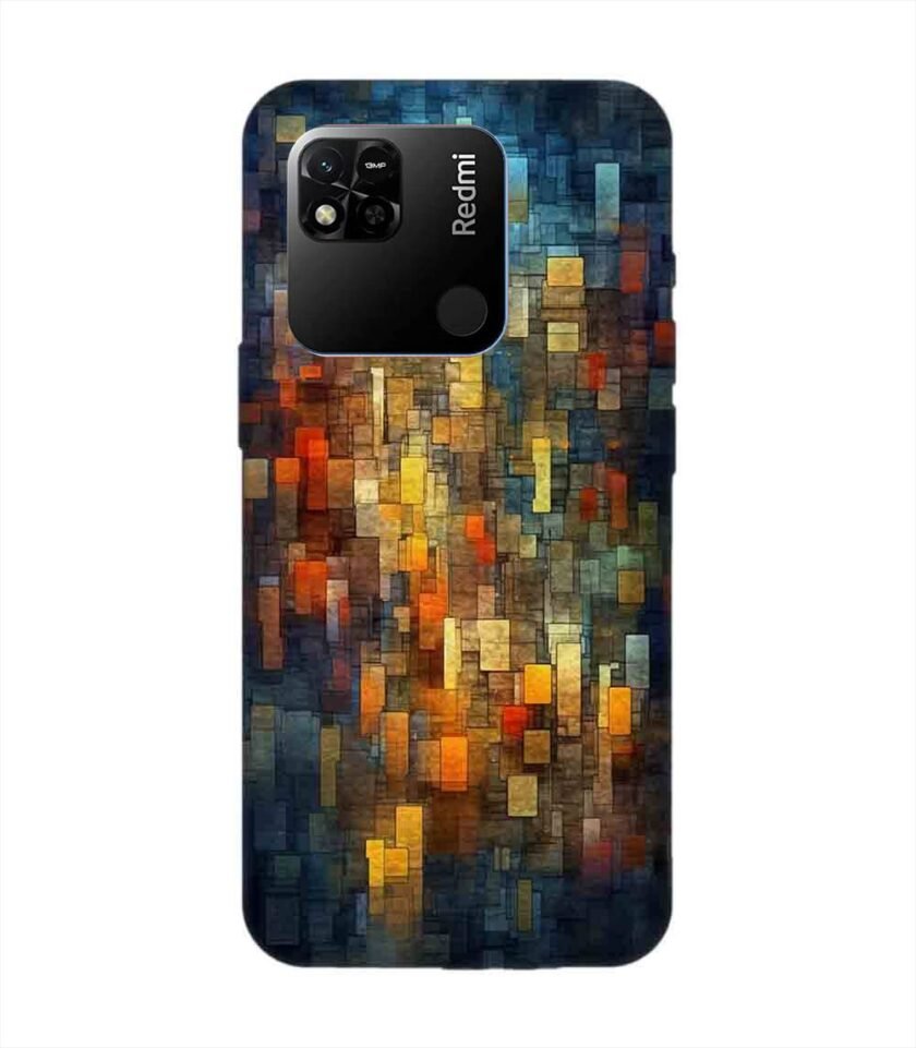 Custom Printed Case Cover for Xiaomi Redmi 10A Close Up Colorful Mosaic Squares Shapes