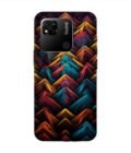 Custom Printed Case Cover for Xiaomi Redmi 10A Close Up Colorful Pattern Triangles Black Background