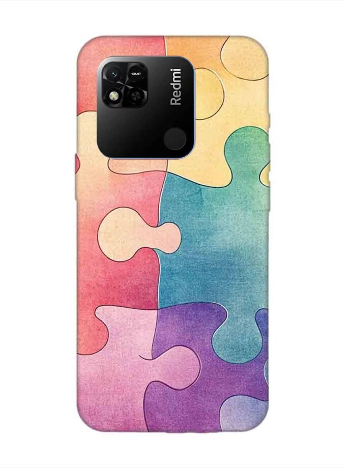 Custom Printed Case Cover for Xiaomi Redmi 10A Close Up Colorful Puzzle Piece With One Missing