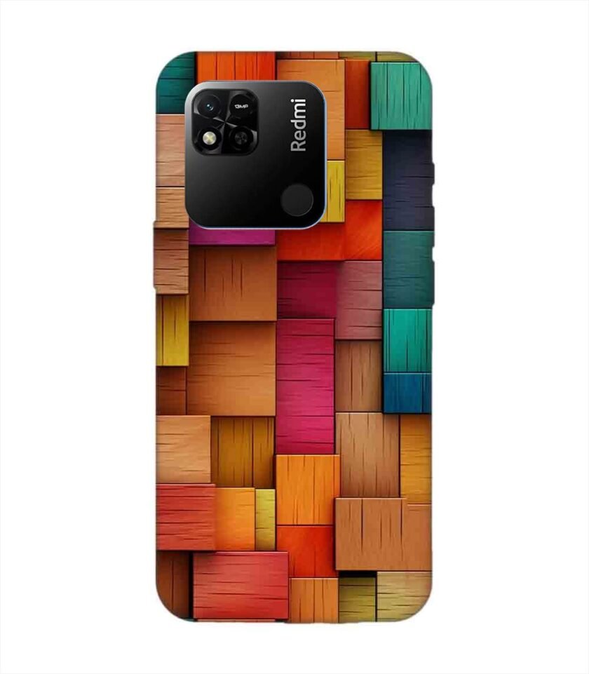 Custom Printed Case Cover for Xiaomi Redmi 10A Close Up Colorful Wooden Wall With Lot Different Colors