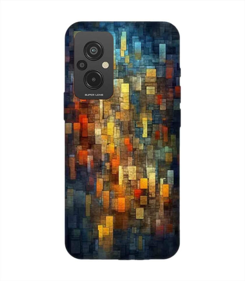 Custom Printed Case Cover for Xiaomi Redmi 11 Prime (4G) Close Up Colorful Mosaic Squares Shapes
