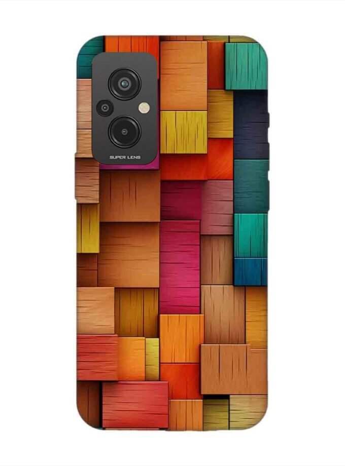 Custom Printed Case Cover for Xiaomi Redmi 11 Prime (4G) Close Up Colorful Wooden Wall With Lot Different Colors