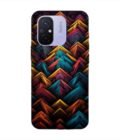 Custom Printed Case Cover for Xiaomi Redmi 12C Close Up Colorful Pattern Triangles Black Background