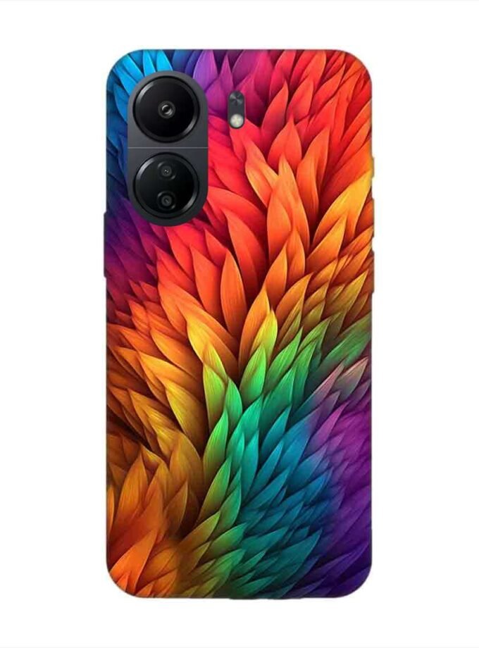 Custom Printed Case Cover for Xiaomi Redmi 13C (4G) Close Up Colorful Flower With Many Leaves