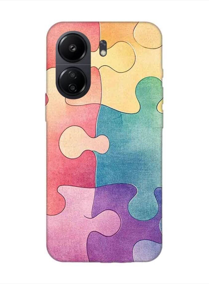 Custom Printed Case Cover for Xiaomi Redmi 13C (4G) Close Up Colorful Puzzle Piece With One Missing