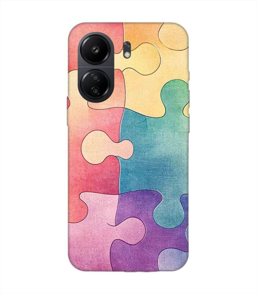 Custom Printed Case Cover for Xiaomi Redmi 13C (4G) Close Up Colorful Puzzle Piece With One Missing