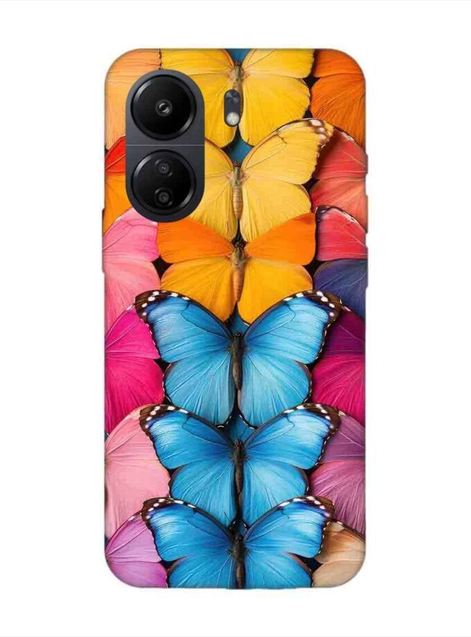 Custom Printed Case Cover for Xiaomi Redmi 13C (4G) Closeup Colorful Butterfly Collection Display