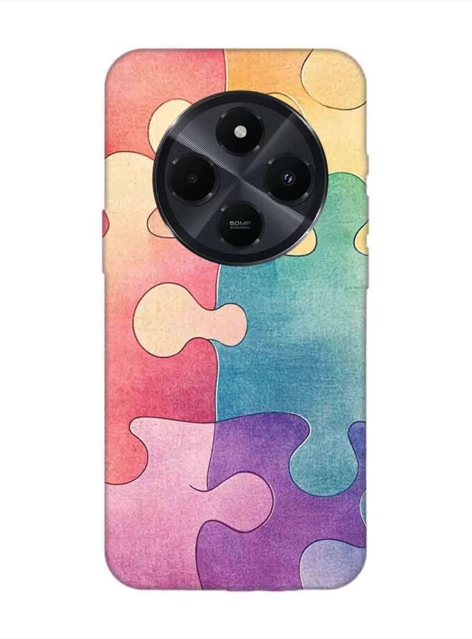 Custom Printed Case Cover for Xiaomi Redmi 14C (5G) Close Up Colorful Puzzle Piece With One Missing