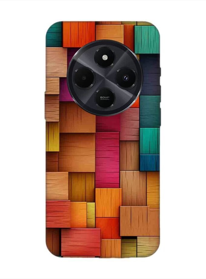 Custom Printed Case Cover for Xiaomi Redmi 14C (5G) Close Up Colorful Wooden Wall With Lot Different Colors