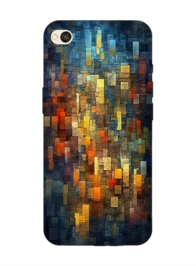 Custom Printed Case Cover for Xiaomi Redmi 3S Close Up Colorful Mosaic Squares Shapes