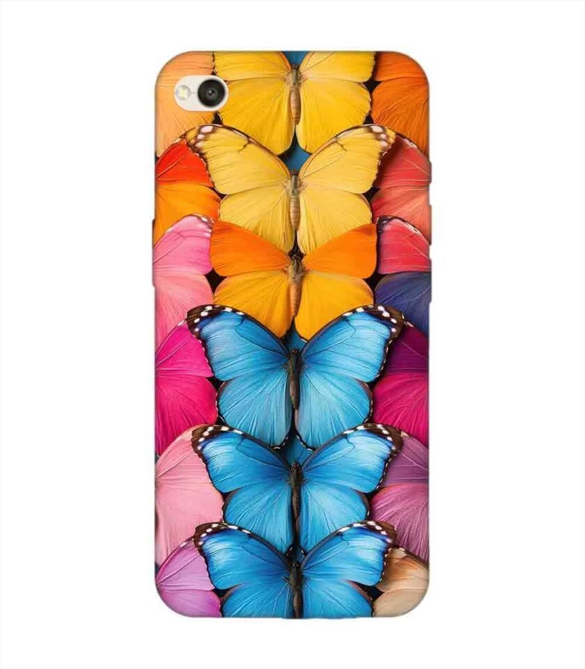 Custom Printed Case Cover for Xiaomi Redmi 4A Closeup Colorful Butterfly Collection Display