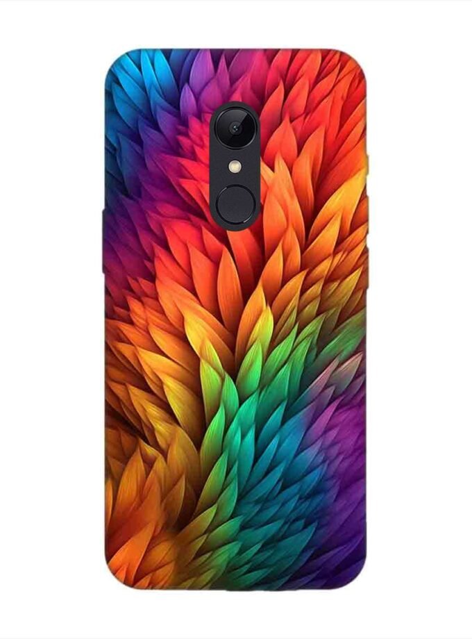 Custom Printed Case Cover for Xiaomi Redmi 5 Close Up Colorful Flower With Many Leaves