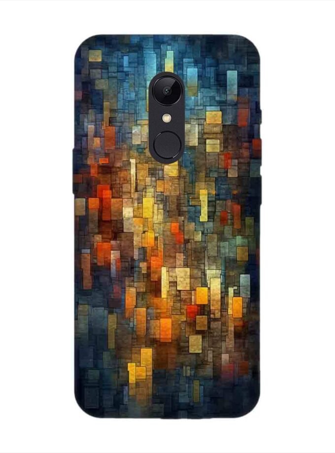 Custom Printed Case Cover for Xiaomi Redmi 5 Close Up Colorful Mosaic Squares Shapes