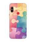 Custom Printed Case Cover for Xiaomi Redmi 6 Pro Close Up Colorful Puzzle Piece With One Missing