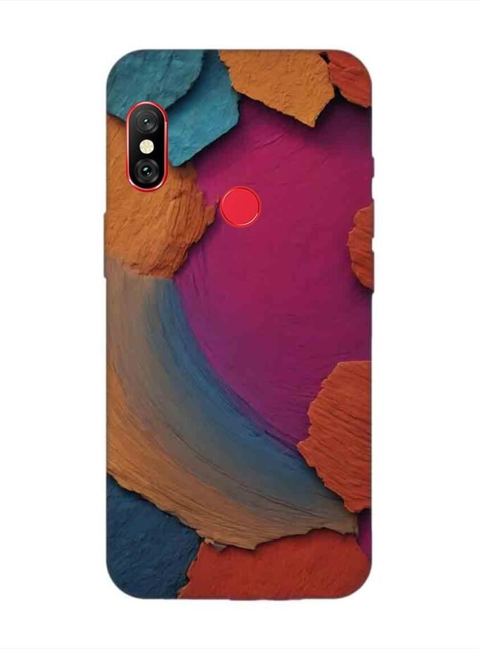 Custom Printed Case Cover for Xiaomi Redmi 6 Pro Closeup Color Textured Surface