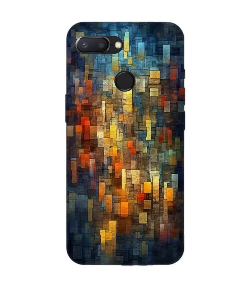 Custom Printed Case Cover for Xiaomi Redmi 6 Close Up Colorful Mosaic Squares Shapes