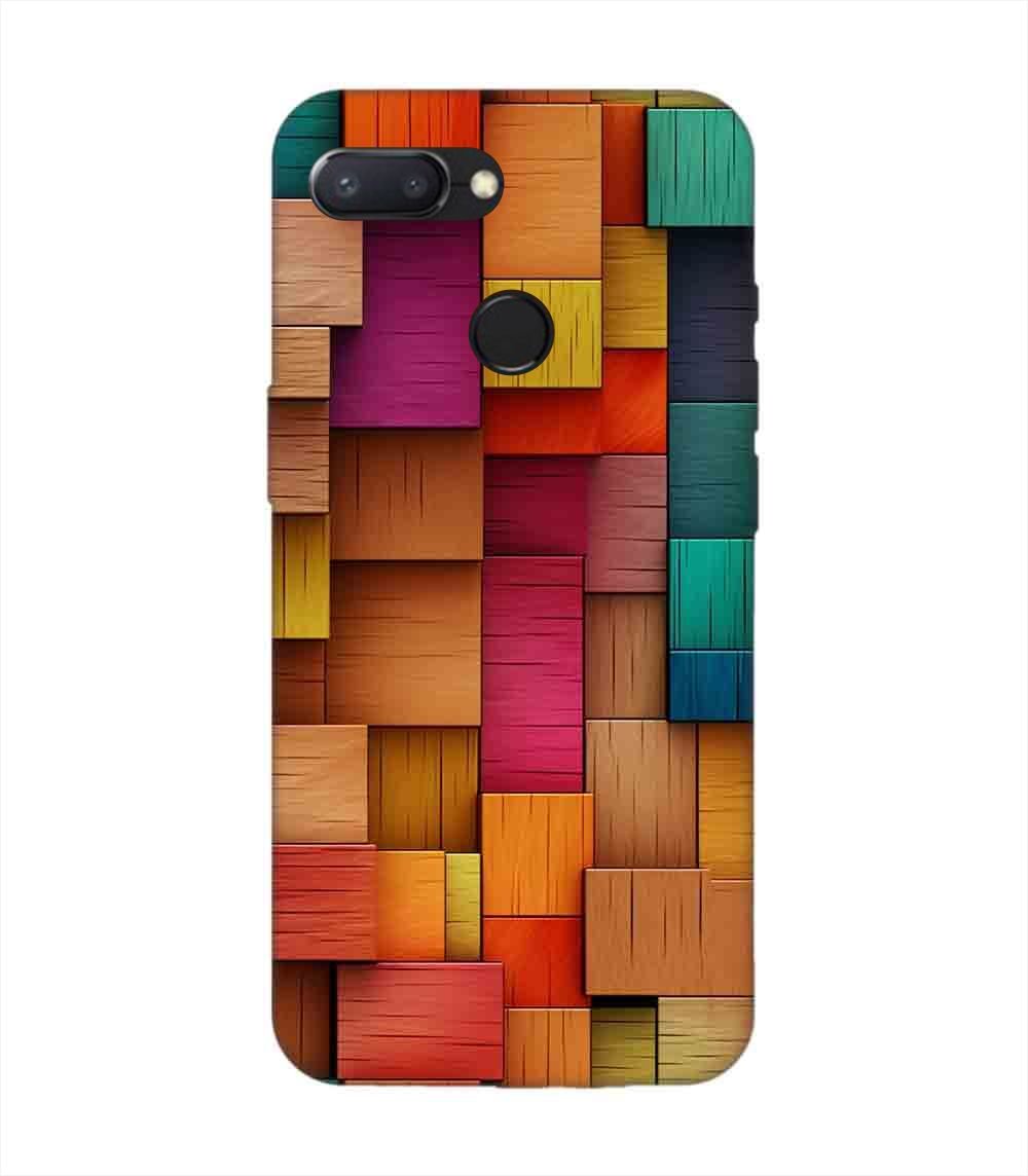 Custom Printed Case Cover for Xiaomi Redmi 6 Close Up Colorful Wooden Wall With Lot Different Colors
