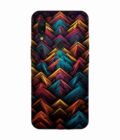 Custom Printed Case Cover for Xiaomi Redmi 7 Close Up Colorful Pattern Triangles Black Background
