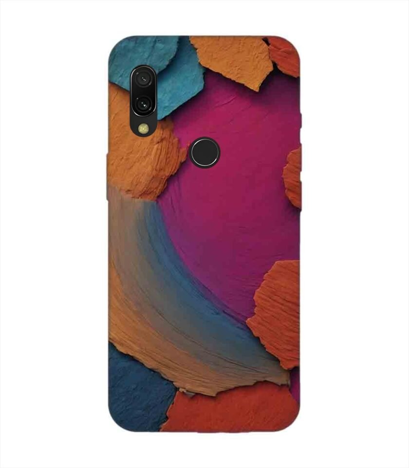 Custom Printed Case Cover for Xiaomi Redmi 7 Closeup Color Textured Surface