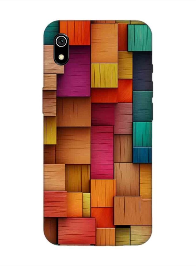 Custom Printed Case Cover for Xiaomi Redmi 7A Close Up Colorful Wooden Wall With Lot Different Colors