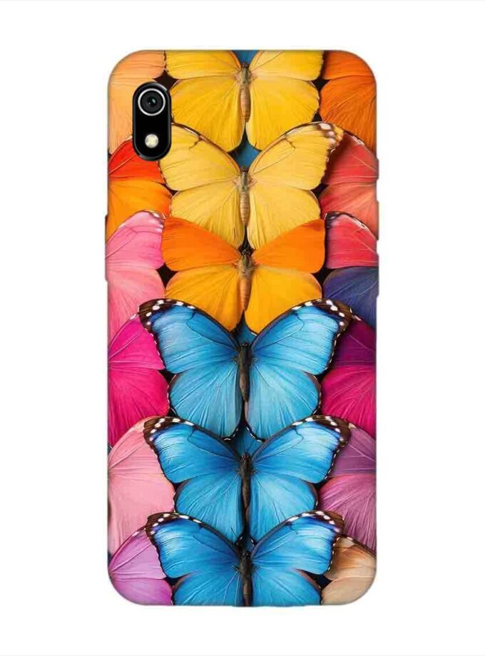 Custom Printed Case Cover for Xiaomi Redmi 7A Closeup Colorful Butterfly Collection Display