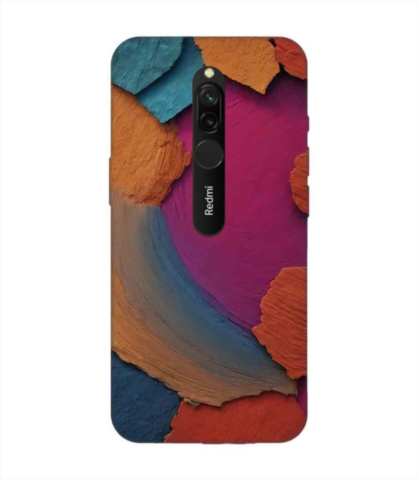 Custom Printed Case Cover for Xiaomi Redmi 8 Closeup Color Textured Surface